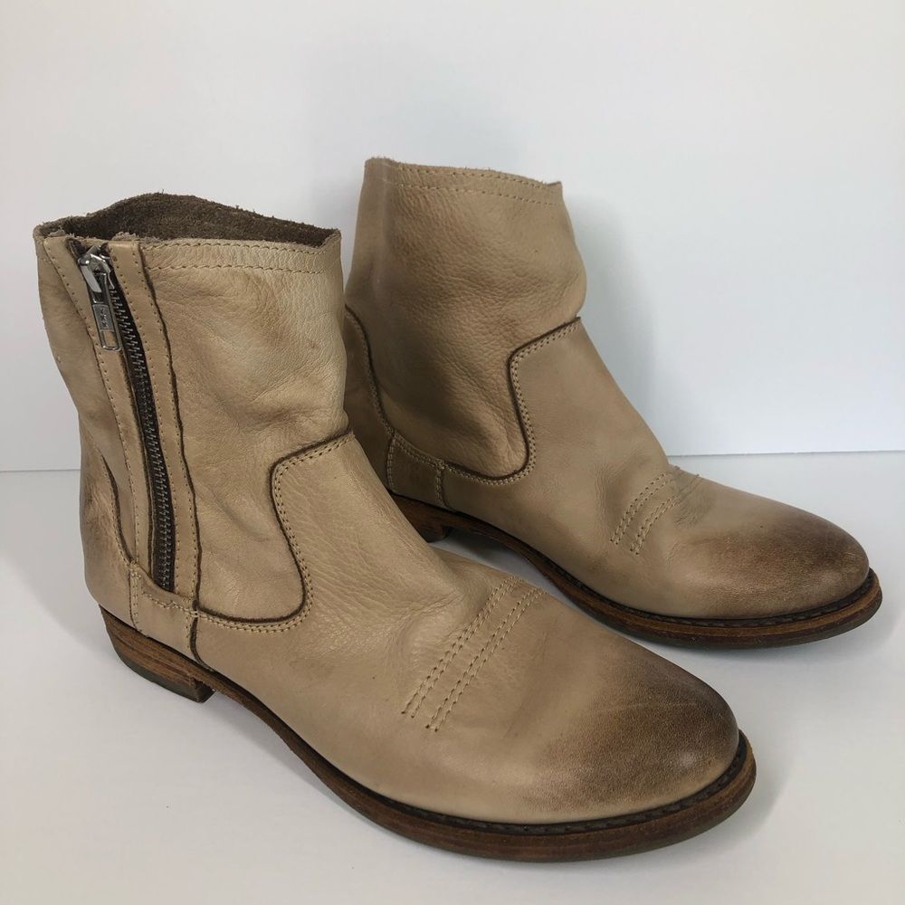 Blackstone Chelsea Side Zip Booties Taupe Western Inspired Ankle Boots 39 US 9